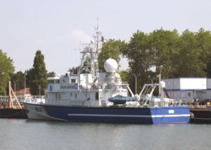 Le patrouilleur IRIS des Affaires maritimes de Lorient (Morbihan, Bretagne, France).